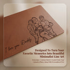 Personalized Photo Desk Mat Large Mouse Pad Custom Sketch Line Art Portrait Non-Slip Waterproof PU Leather Mat