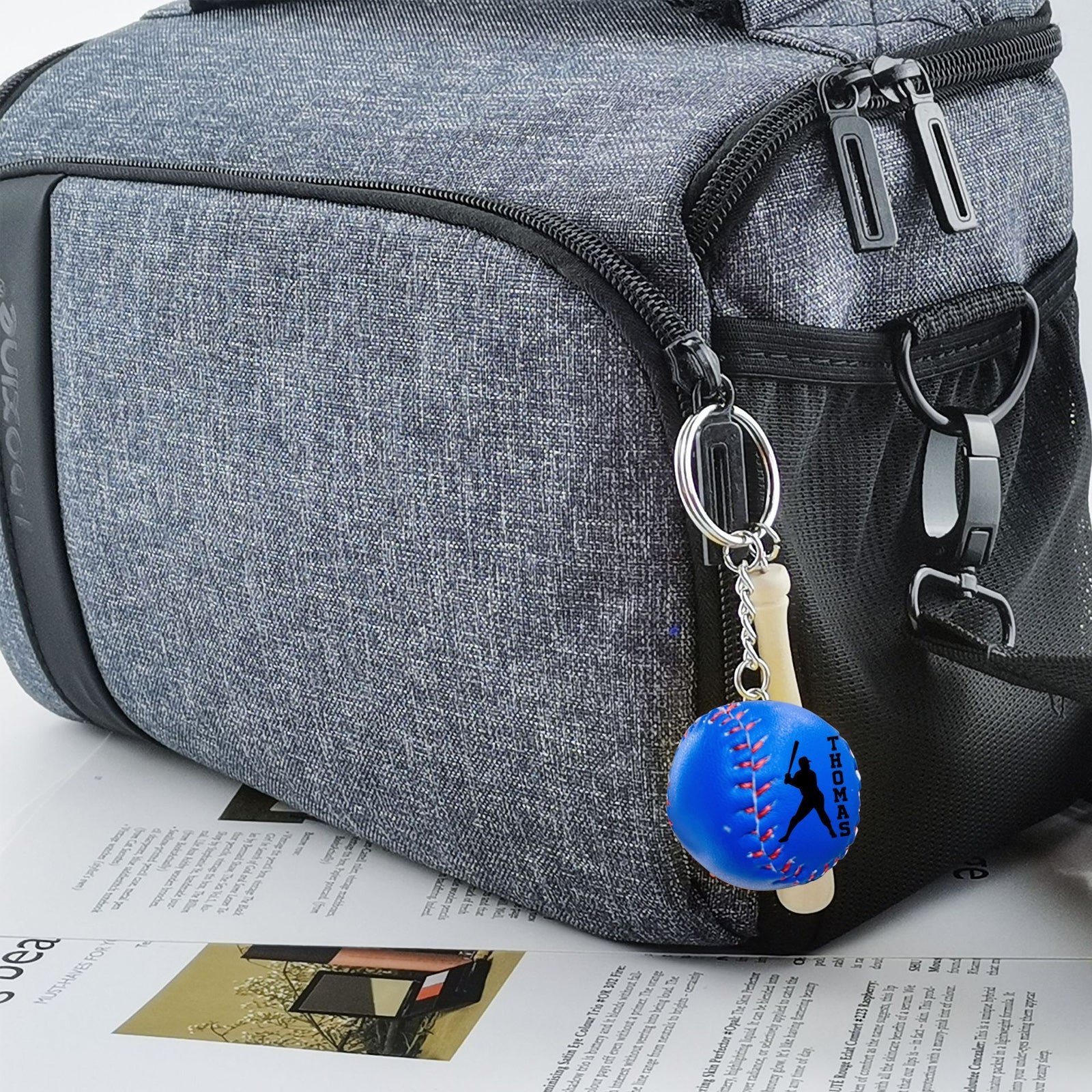 Personalized Mini Baseball Keychain