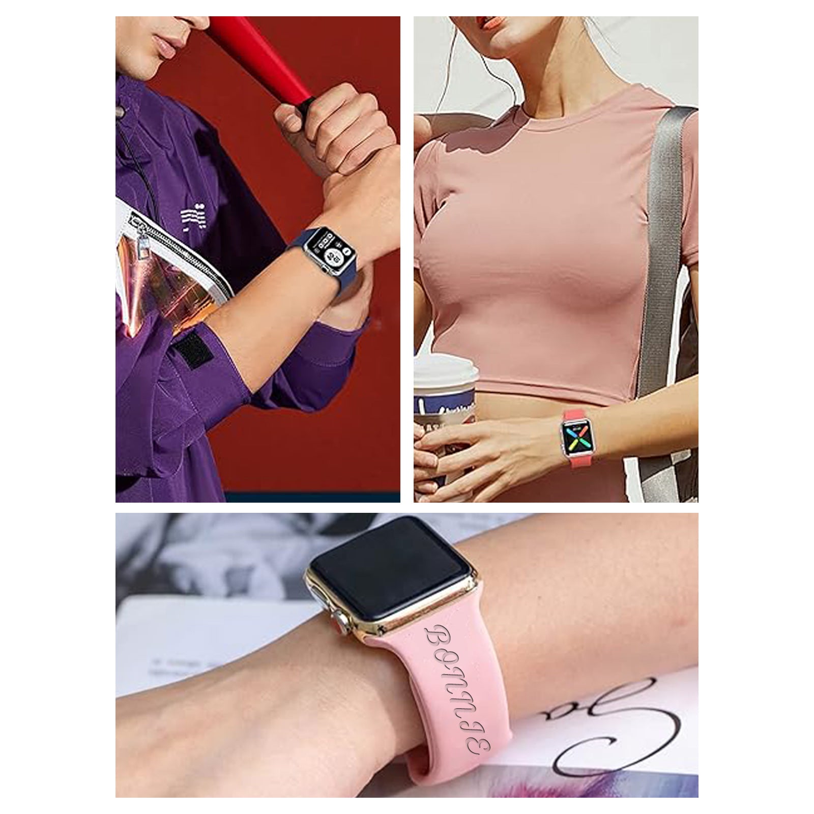 Personalized Engraved Silicone iWatch Band