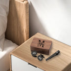 Personalized Tie Clip and Cufflinks Set, Custom Wedding Cufflinks, with Wooden Box, Groomsmen Wedding Gift Set
