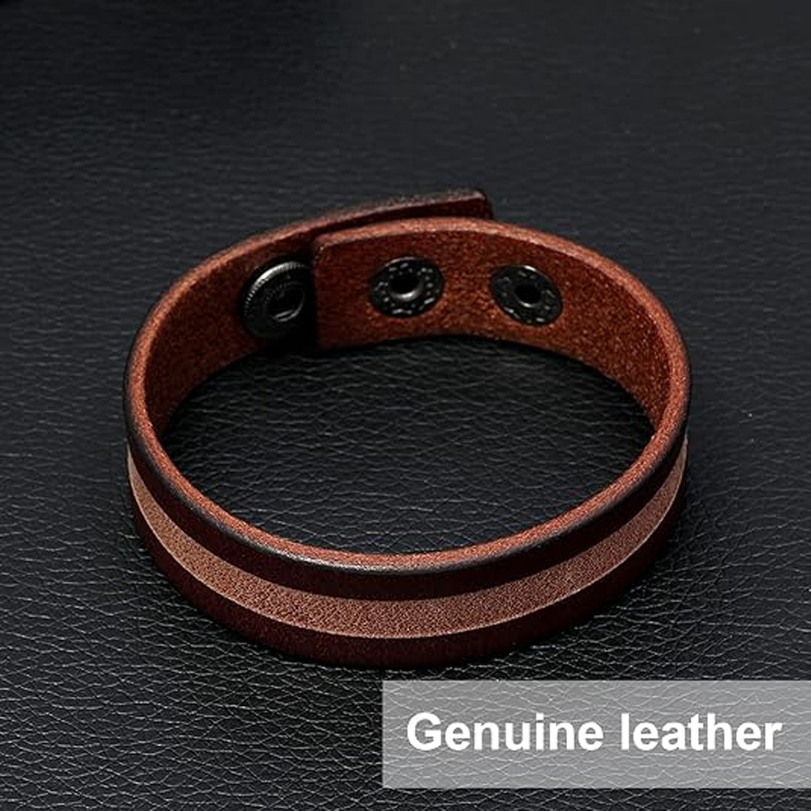 Personalized Leather Bracelet for Men Genuine Leather Customized Vintage Wristband Bracelets Cuff Laser Engraving Text Gifts for Dad Boyfriend Gift for Christmas Fathers Day Thanksgiving