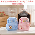Custom Embroidered Corduroy Toddler School Backpack