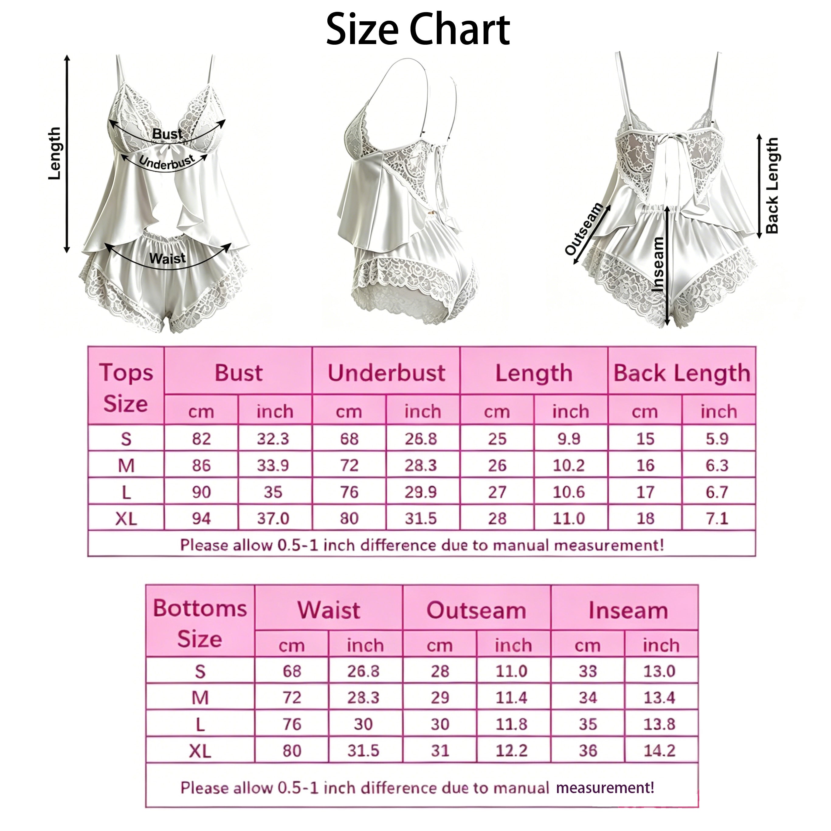 Personalized Women's Satin Lingerie Set PJs Cami Top And Shorts Set Custom Embroidery Name Soft Satin Lace Bridal Underwear Bridesmaid Gifts Bridal Shower Honeymoon Gifts for Bride to Be