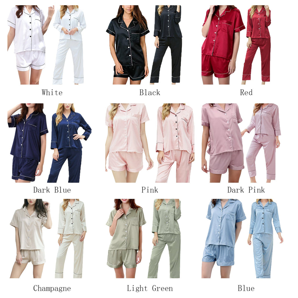 Personalized Pajama Set for Women Custom Pajamas for Bridal Party Bridesmaid Pajamas Two-piece Silky PJ Sets Matching Bridesmaid Pajamas Bridesmaid Gifts Bridal Party Bachelorette Party Gifts