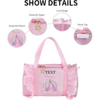 Personalized Kids Dance Ballet Bag Large Capacity Fashion Tote Bag Custom Dance Bag Waterproof Kids Travel Bag Pink Lace Bag for Girls Yoga Bag Dance Duffle Bag
