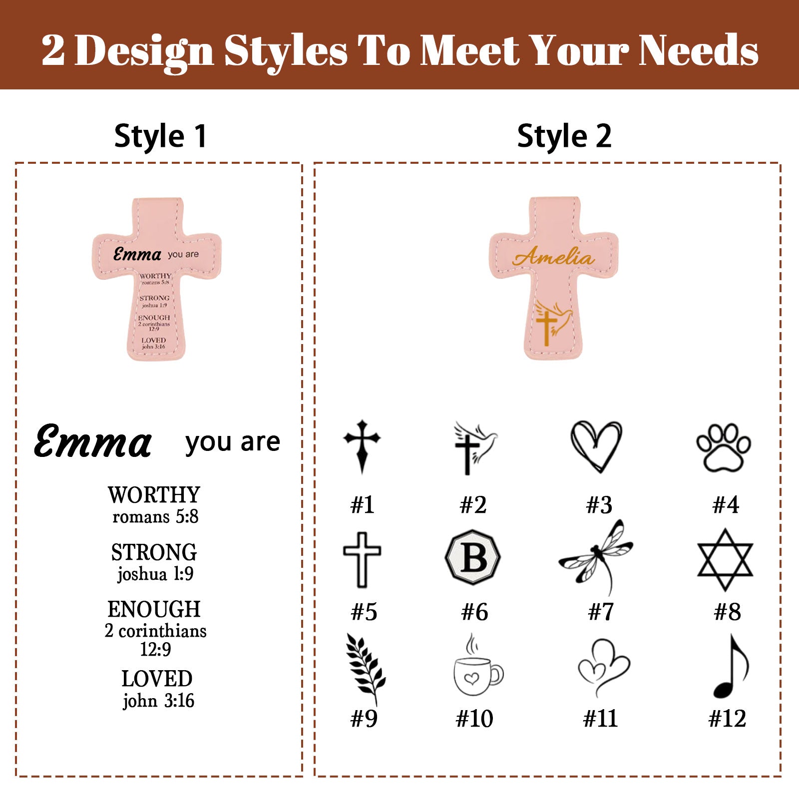 Personalized Magnetic Christian Bookmarks Custom PU Leather Bookmark with Name & Bible Verses Catholic Cross Book Marks Religious Gifts for Women Students Teachers Father Book Lovers