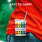 Personalized Tumbler for Teacher, Custom Pencil Printed Stainless Steel Bottle