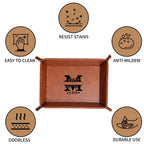 Personalized Leather Storage Tray for Dad New Dad Gift PU Leather Valet Tray Unique Dad Birthday Gifts from Daughter Son Men Gifts for Father