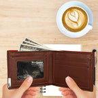 Personalized Mens Wallet Customized Monogram Wallet for Men Custom PU Leather Wallet Gifts for Dad Husband Boyfriend Son Gifts for Husband Father's Day Gifts Personalized Gifts for Men
