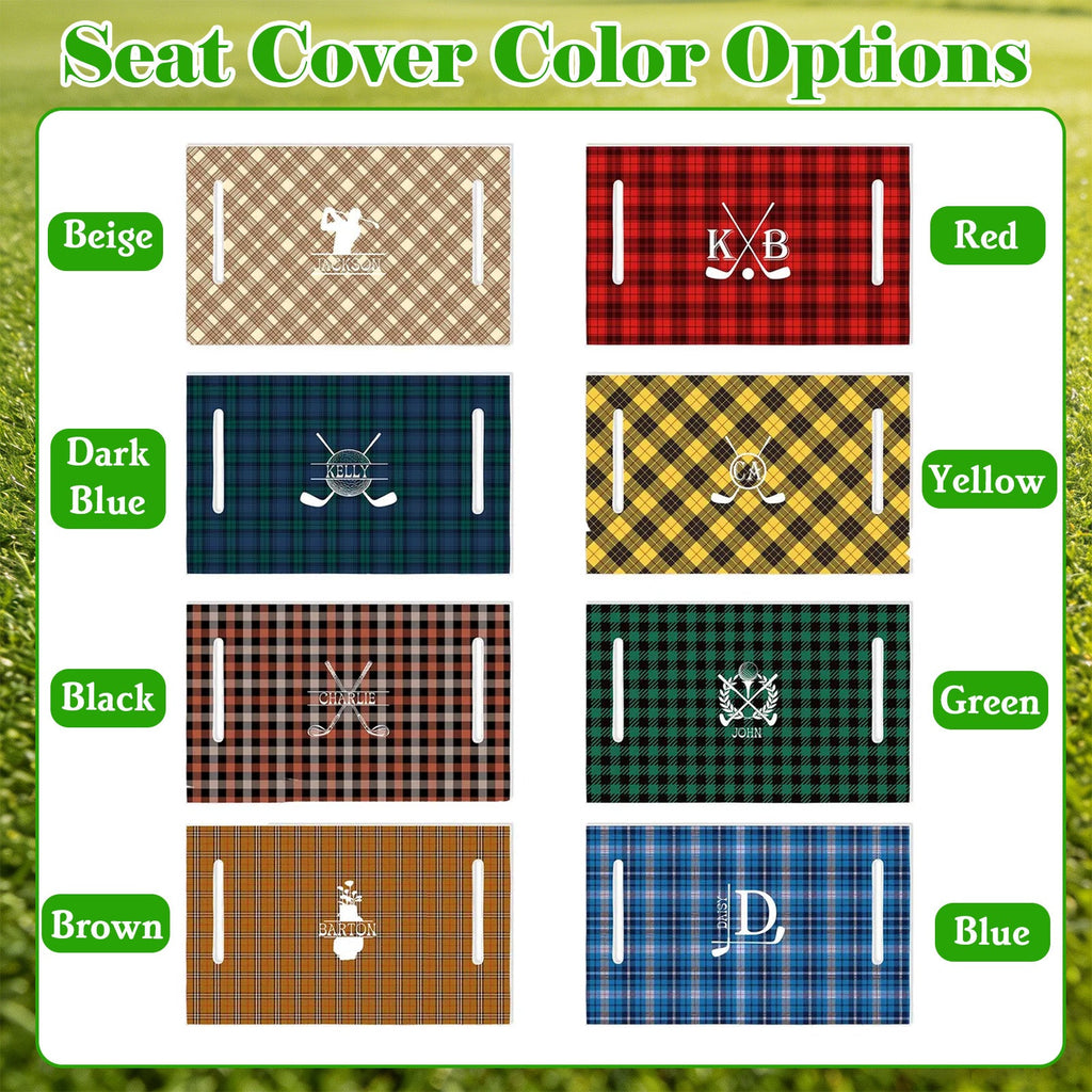 Personalized Golf Cart Seat Cover Custom Name Initial or Logo