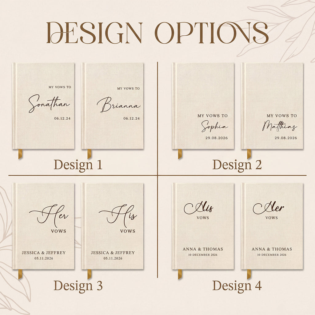 Linen Hardcover Wedding Vow Books Set