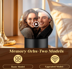 Memory Sphere Lamp Crystal Ball Video Player 2.8" Memory Orbs Ornament 4GB Uploadable Videos & Photos Personalized Unique Desk Night for Couples Friends Birthday Christmas (White Memory Orb WIFI)