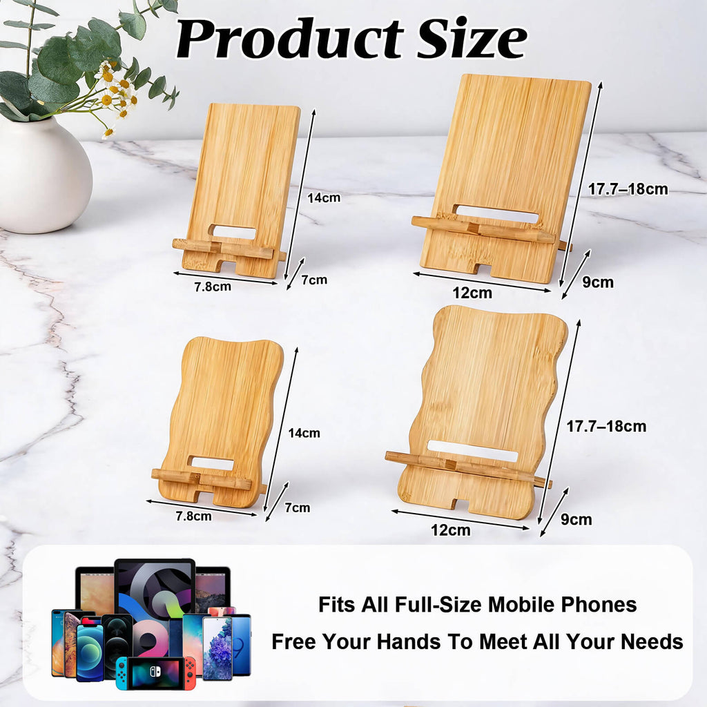 Personalized Wood Phone Stand for Women Custom Phone Holder with Name & Birth Flower Portable Tablet Stand for Home Office Travel Treadmill Compatible with All Cell Phones Birthday Gifts