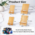 Personalized Wood Phone Stand for Women Custom Phone Holder with Name & Birth Flower Portable Tablet Stand for Home Office Travel Treadmill Compatible with All Cell Phones Birthday Gifts