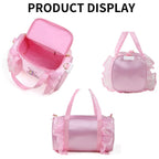 Personalized Kids Dance Ballet Bag Large Capacity Fashion Tote Bag Custom Dance Bag Waterproof Kids Travel Bag Pink Lace Bag for Girls Yoga Bag Dance Duffle Bag