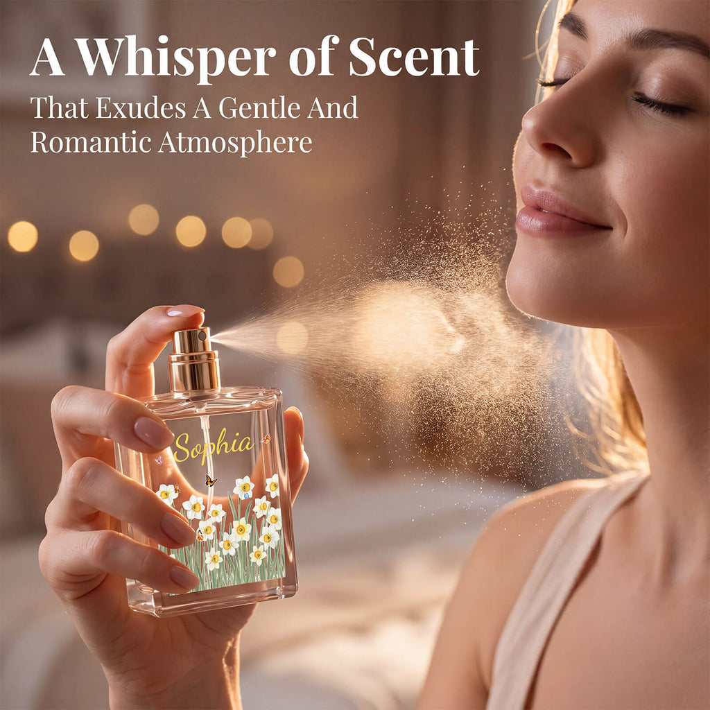 Personalized Floral Glass Perfume Bottle