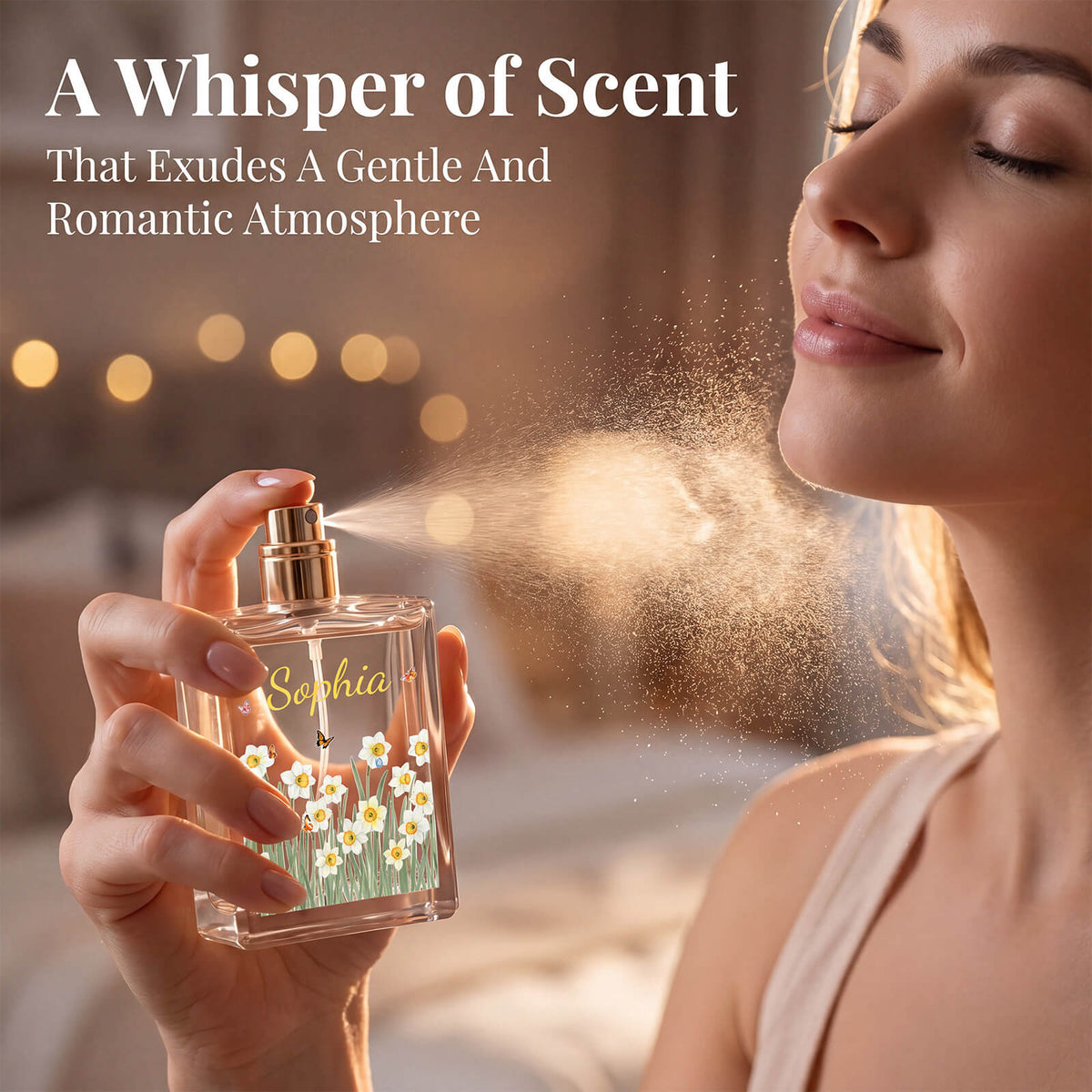 Personalized Floral Glass Perfume Bottle