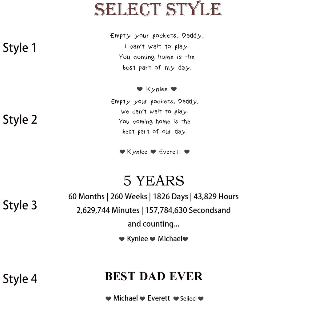 Custom Engraved Wooden Jewelry Tray, Personalized Father's Day Gift for Dad