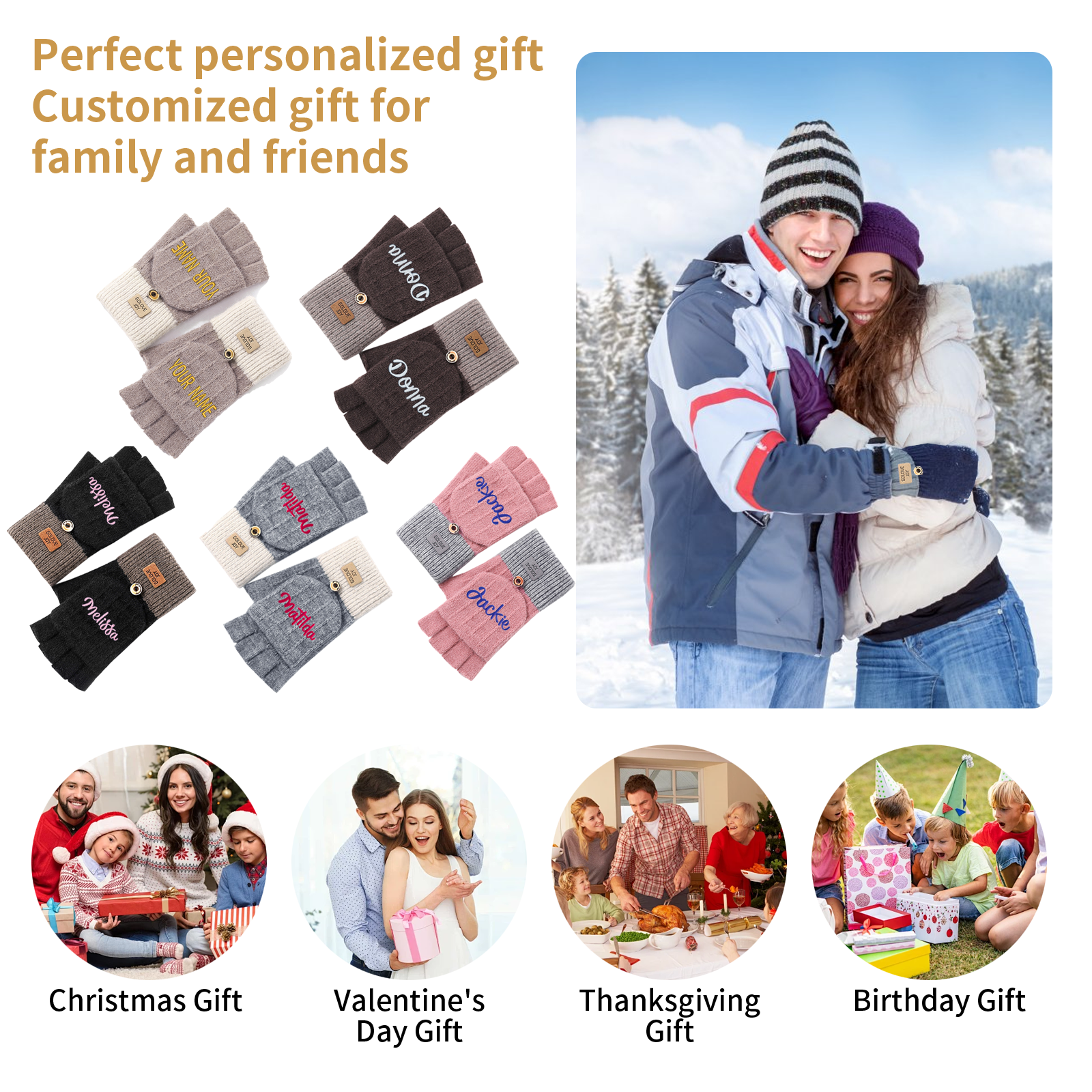 Personalized Winter Fingerless Gloves