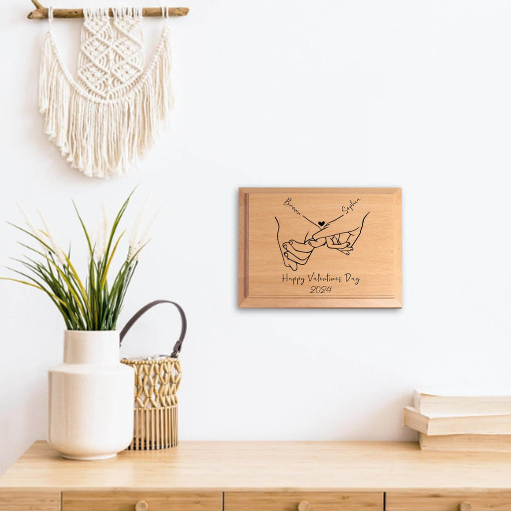 Personalized Wood Plaque, Wooden Wall Valentines Day Decor