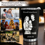 1 Personalized 20oz Tumbler with Engraved Picture & Text 20 Oz Stainless Steel Travel Tumbler Cup Mug Personalized Gifts for Father's Day Birthday Christmas Anniversary for Men Women Kids