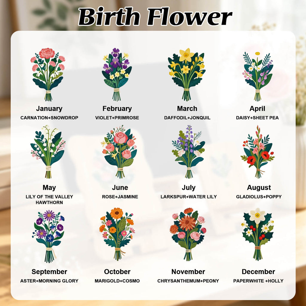 Personalized Wood Phone Stand for Women Custom Phone Holder with Name & Birth Flower Portable Tablet Stand for Home Office Travel Treadmill Compatible with All Cell Phones Birthday Gifts