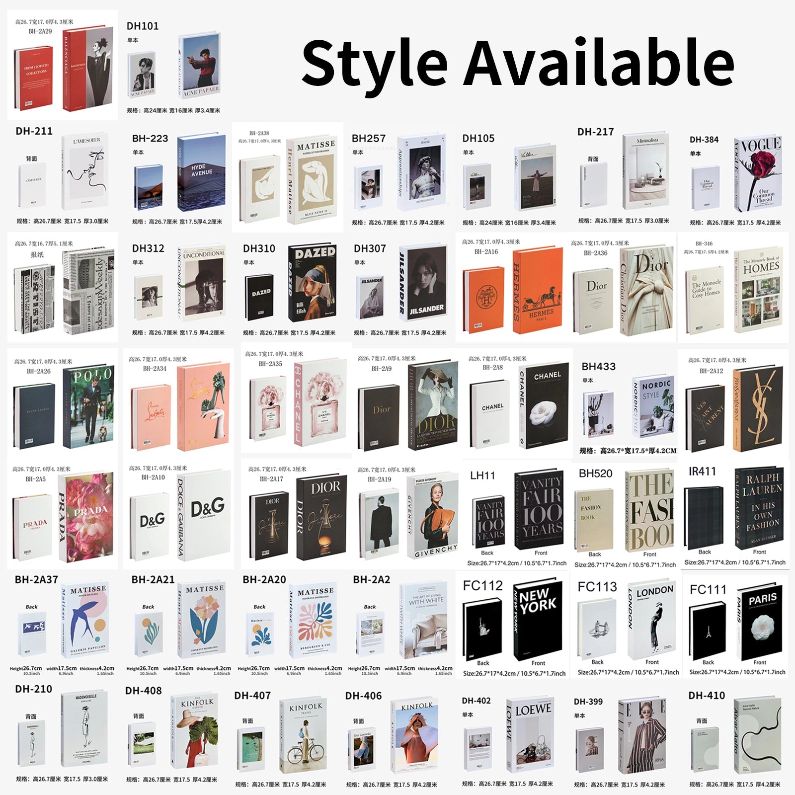 Modern Decorative Books Set, Foldable Faux Books for Display
