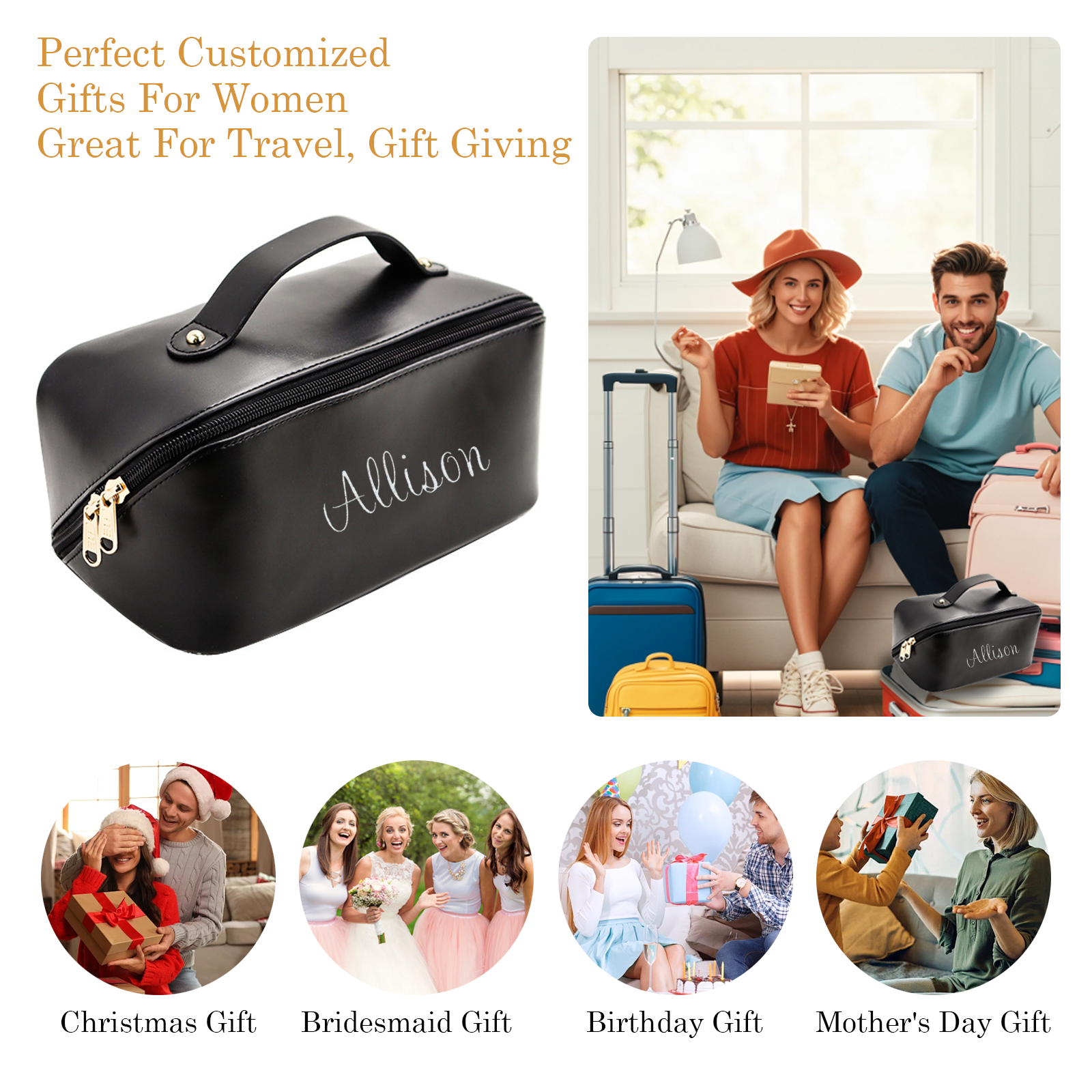 Personalized Large Capacity Cosmetic Bag