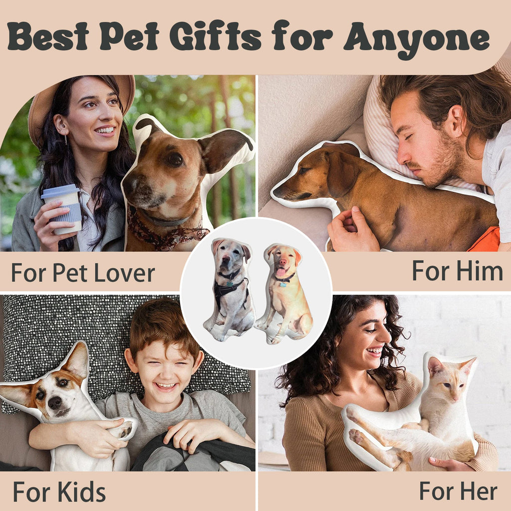 Custom Pet Pillow with Photo Double-Side Printing Pillow 3D Printing Shaped Pillow Stuffed Plush Toy Pillow Back to School Gift Pet Lover Gift Pet Memorial Gift Birthday Gift Bedding Pillow