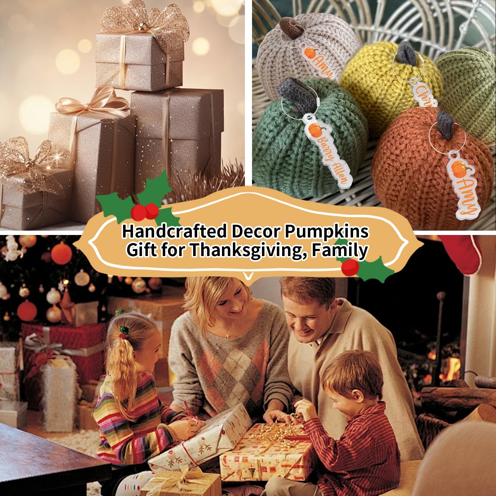 Personalized Mini Crochet Pumpkins Set of 5