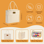 Personalized Name Crochet Bag Stylish Yarn Bag for Crochet and Knitting Projects Canvas Crochet Organizer with Multiple Pockets and Yarn Holes Knitting Bag for Crochet Lovers Mom Grandma