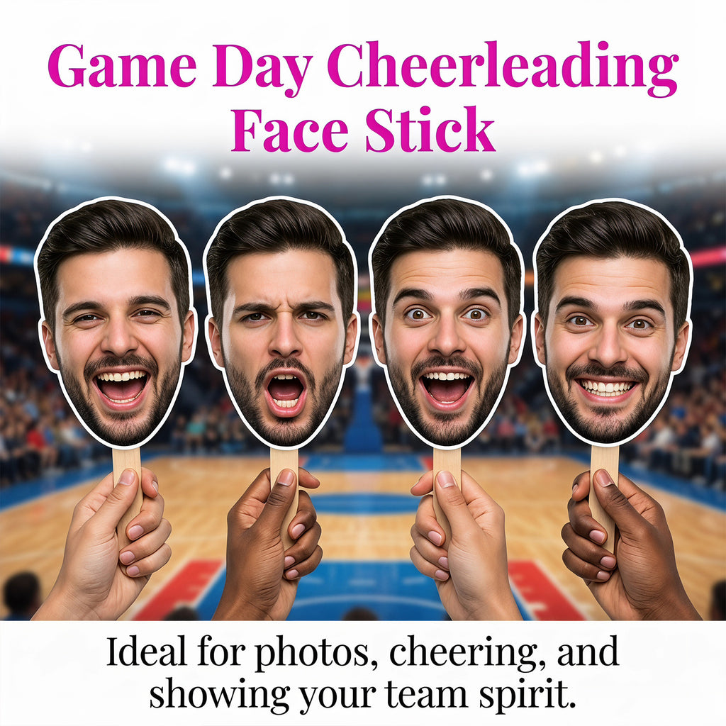 Personalized Big‑Head Cutouts On A Stick | Fun Party Photo Prop for Birthdays & Graduations