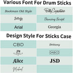 Personalized Wooden Drumsticks with Leather Case Customized Wood Tip Drum Sticks Laser Engraved Gift for Musicians and Drummers Boyfriend Husband Ideal for Weddings Valentine's Day Groomsmen