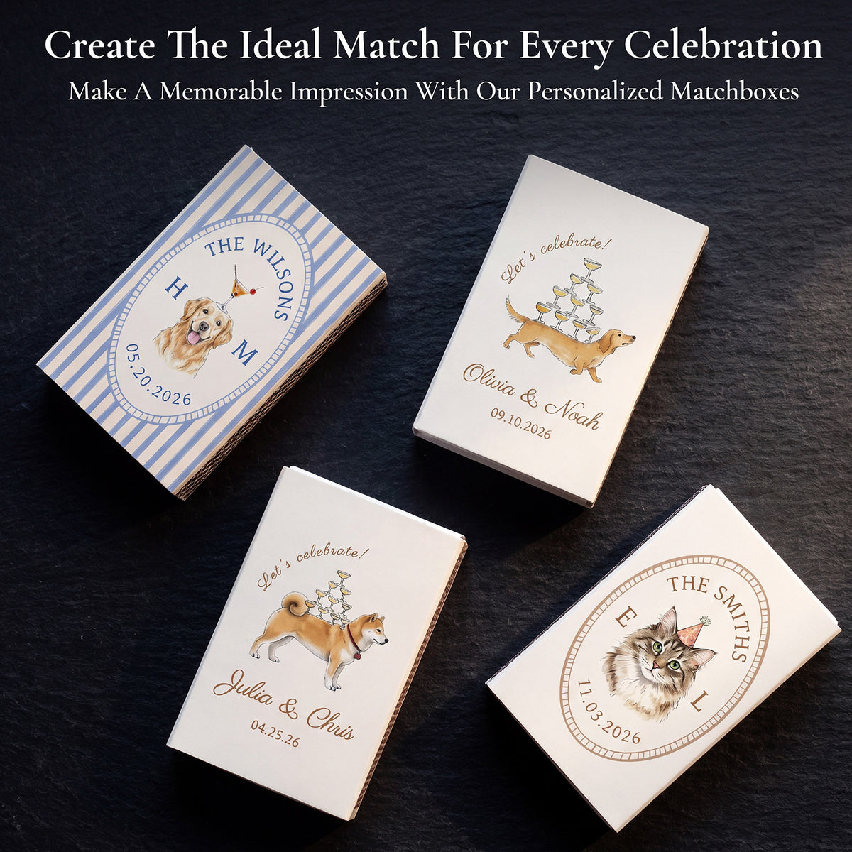 Custom Photo Matchbooks Wedding Party Favors