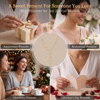 Personalized Lariat Initial Necklace for Women Custom Y-Shaped Name Necklace 18k Gold Plated Jewelry Gifts for Mom Wife Girlfriend Bridesmaids Mother's Day Anniversary Wedding Gifts