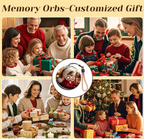 Memory Sphere Lamp Crystal Ball Video Player 2.8" Memory Orbs Ornament 4GB Uploadable Videos & Photos Personalized Unique Desk Night for Couples Friends Birthday Christmas (White Memory Orb WIFI)
