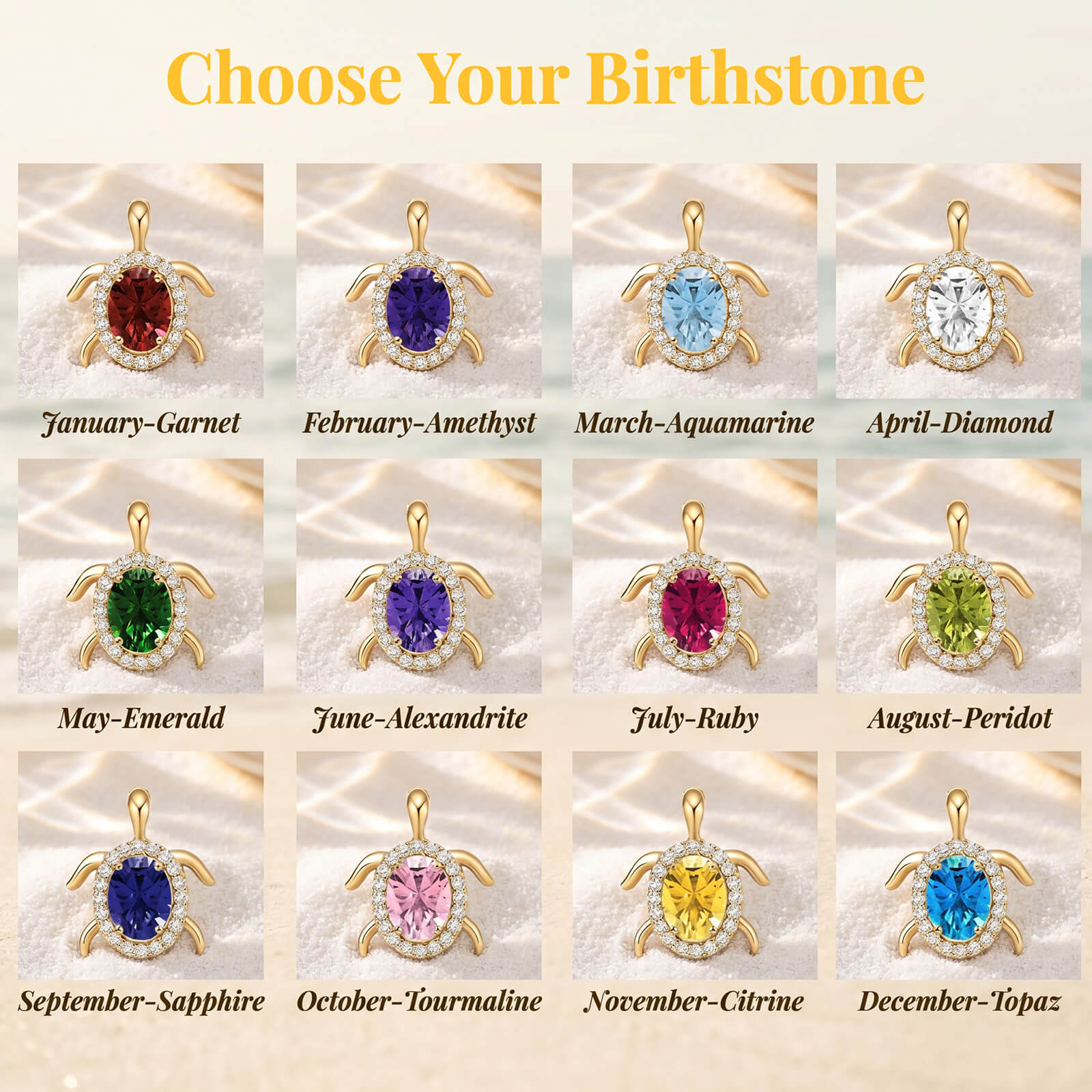 Personalized Sea Turtle Birthstone Anklet with Name Custom Beach Anklet for Women Turtle Jewelry Beach Accessory for Sister Girlfriend Mom Summer Vacation Gift for Birthday Anniversary