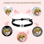 Personalized Photo Projection Bracelet Custom Memorial Gift for Women Men Couples & Family Unique Keepsake Jewelry for Dogs Lovers Perfect Mother's Day Birthday