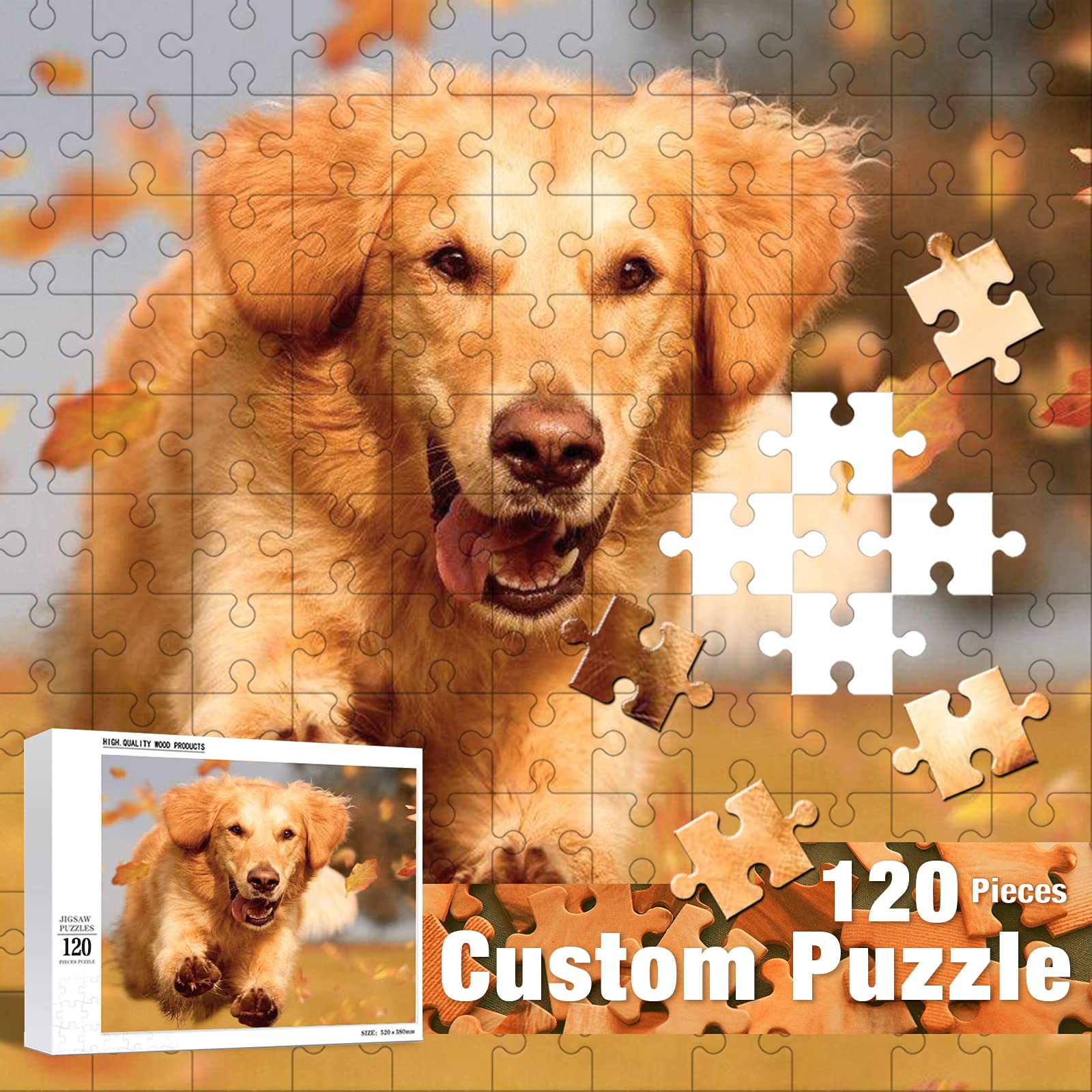 Custom Puzzles Personalized Jigsaw Puzzle 35/70/120/200/300/500/520/1000 Pieces from Photo Make Your Own Puzzle Custom Jigsaw Puzzle for Adults Family Wedding Graduation Gift