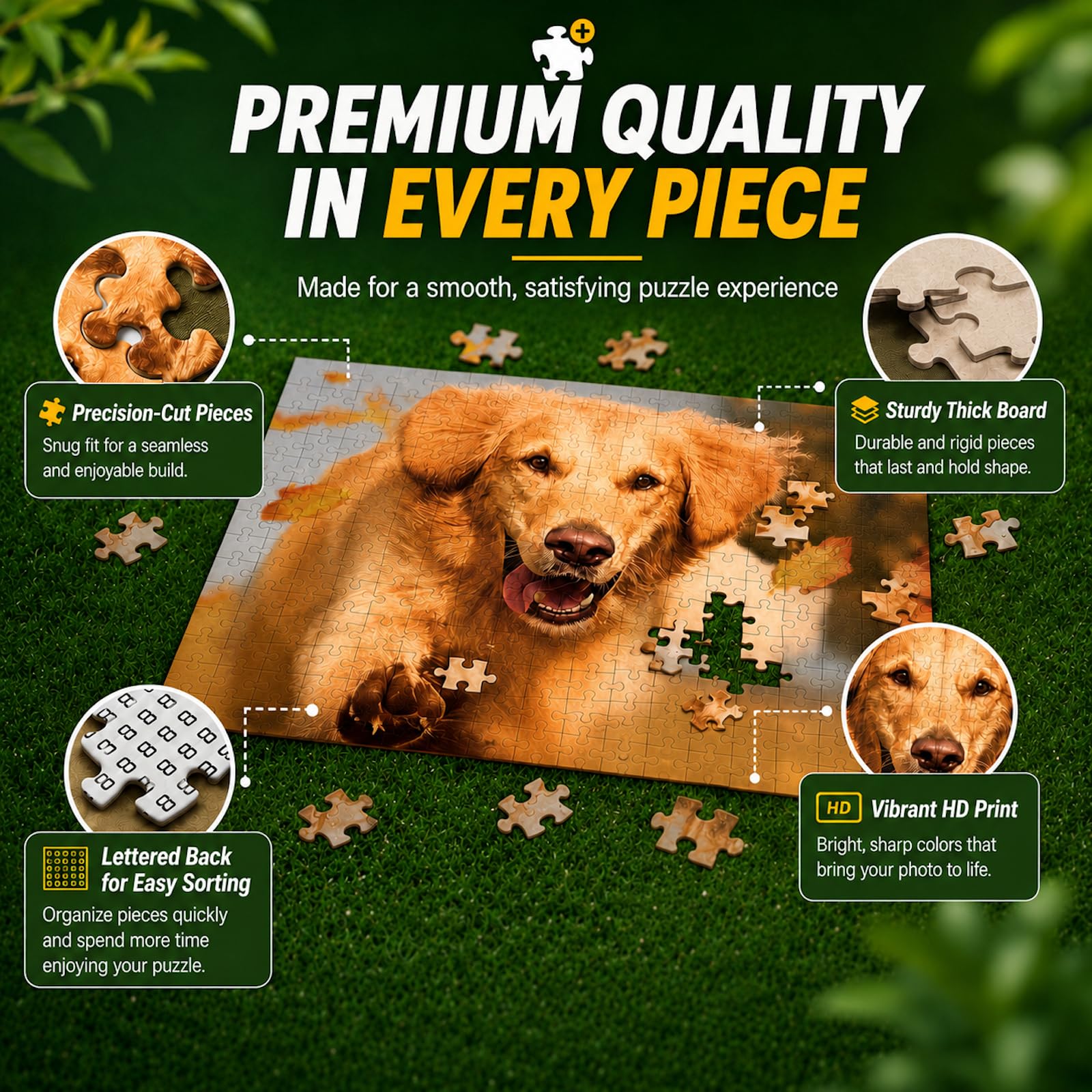 Custom Puzzles Personalized Jigsaw Puzzle 35/70/120/200/300/500/520/1000 Pieces from Photo Make Your Own Puzzle Custom Jigsaw Puzzle for Adults Family Wedding Graduation Gift
