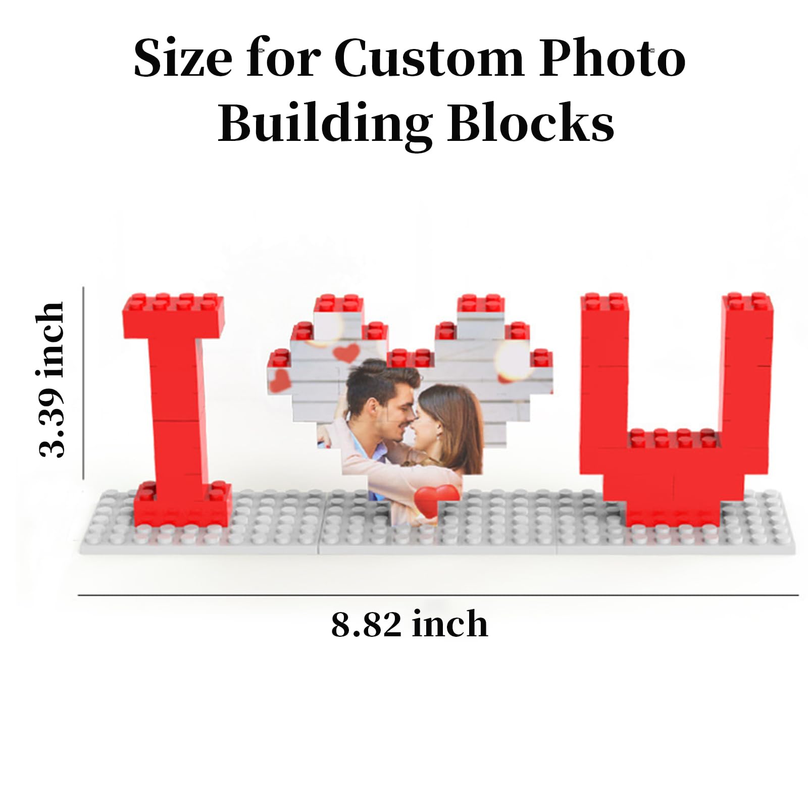 Custom Valentines Day Gifts Building Blocks Personalised I Love You Building Bricks with Photo DIY Blocks Puzzles Couple Gifts for Lovers Girlfriend Boyfriend