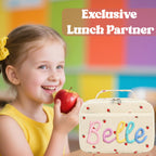 Personalized Kids Insulated Lunch Bag with Name & Logo Customization Portable Preppy Children Lunch Box Bag for Girls 3-Lays Insulated Large Lunch Tote Toxes for School Travel Picnic Birthday Gifts