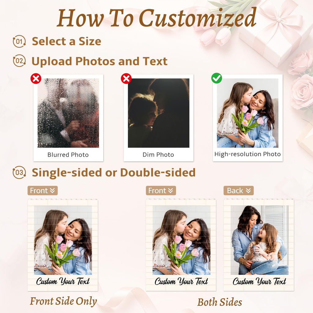Custom Building Brick Puzzles from Photos Personalized Picture Block Puzzle with Text Custom Picture Gifts for Couple Family Friends Personalized Anniversary Birthday Gifts DIY Home Decor