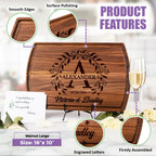 Personalized Wedding Gift Cutting Board for Couples Custom Engraved Walnut Cherry or Bamboo Wood Charcuterie Board Anniversary & Housewarming Real Estate Closing Engagement & Bridal Shower Gift