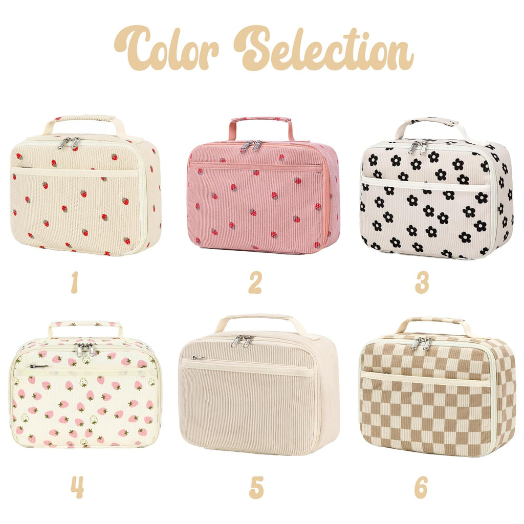 Personalized Kids Insulated Lunch Bag with Name & Logo Customization Portable Preppy Children Lunch Box Bag for Girls 3-Lays Insulated Large Lunch Tote Toxes for School Travel Picnic Birthday Gifts