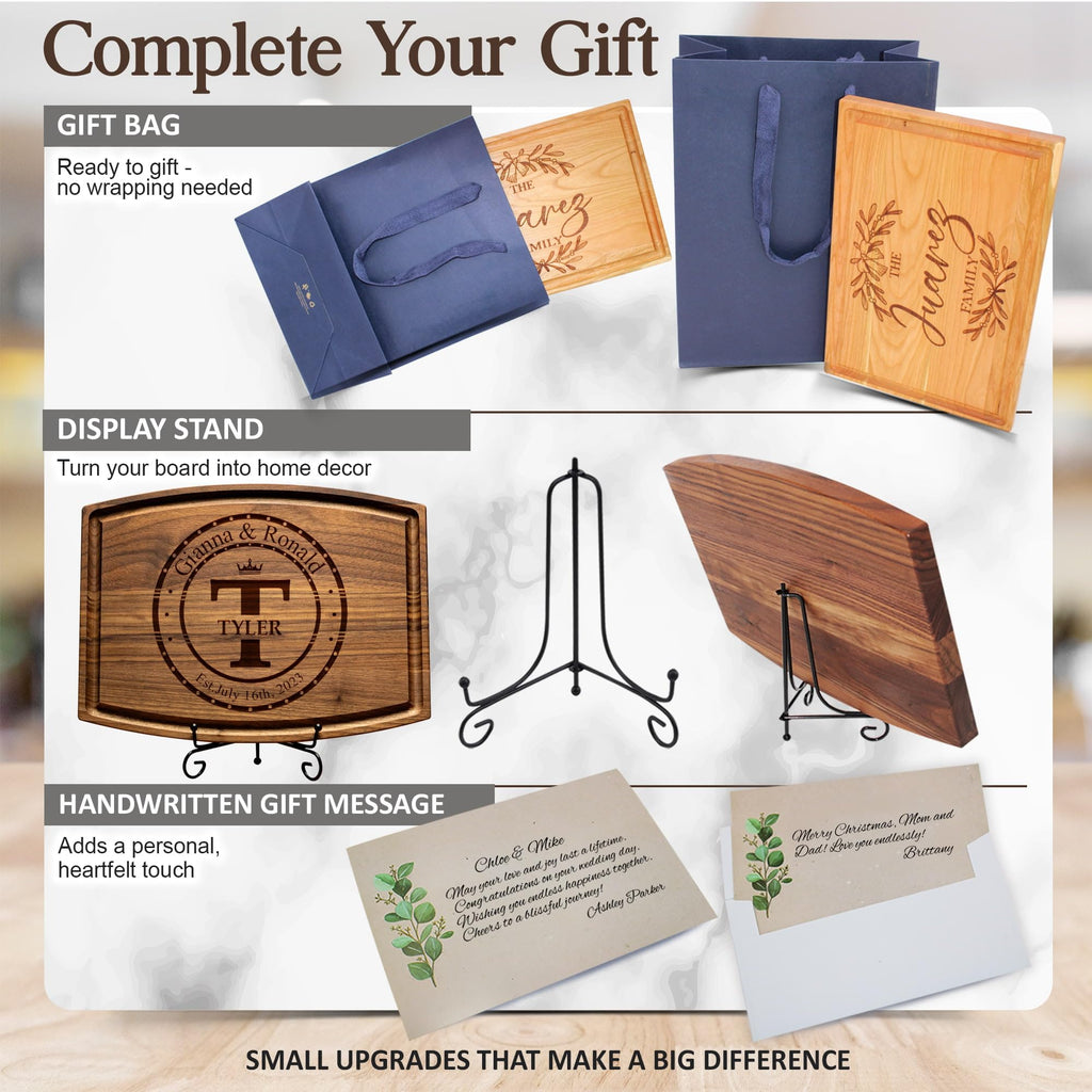 Personalized Wedding Gift Cutting Board for Couples Custom Engraved Walnut Cherry or Bamboo Wood Charcuterie Board Anniversary & Housewarming Real Estate Closing Engagement & Bridal Shower Gift