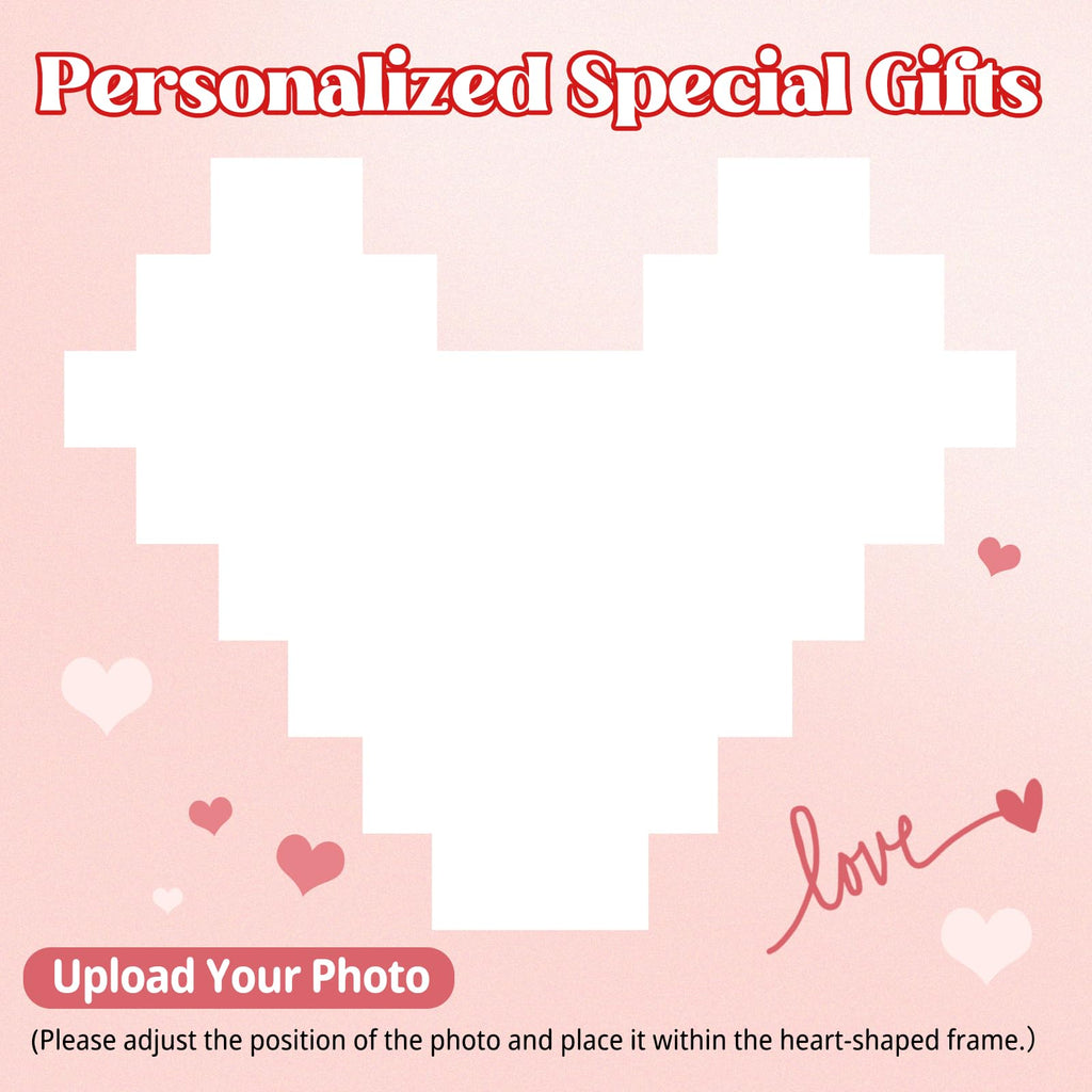 Custom Valentines Day Gifts Building Blocks Personalised I Love You Building Bricks with Photo DIY Blocks Puzzles Couple Gifts for Lovers Girlfriend Boyfriend