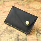 Personalised Leather Card Holder, Custom Credit Card Wallet, Leather Front Pocket Minimalist Card Case