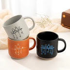 Personalized Pet Character Silhouette Mug 12 oz Coffee Mug Custom Pet & Owner Name Ceramic cup Line Art Mug Gifts for Pet Lovers Pet Owners Birthday Xmas Mother's Day Holiday Gifts