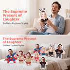 Custom Face Pillow Cute Personalized Photo Plush Doll 3D Double-Sided Plush Stuffed Pillow for Home Sofa Decor Customized Funny Pillow for Valentines Day Gifts for Boyfriend Girlfriend Him Her